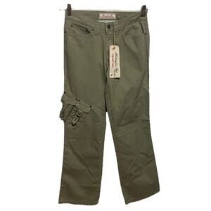 Abercrombie & Fitch Womens Vintage Twill Green Stretch Cargo Pants Size 29